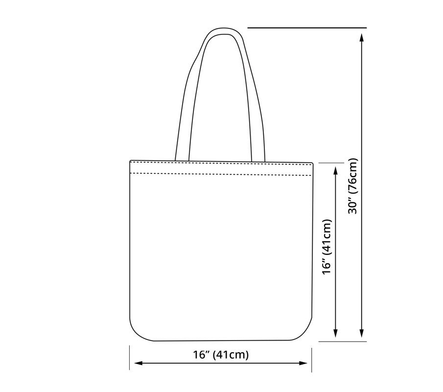 size chart cloth tote bag